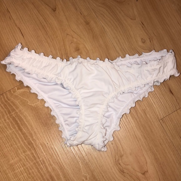 white ruffle bathing suit bottoms